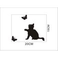 thumbnail image 5 of 1pc Cute Black Cat Catching Butterflies Wall Sticker Black Cat Butterflies Switch Sticker - Matte - Adhesive, 5 of 5
