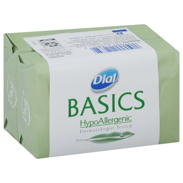 Dial Basics Hypoallergenic Bar Soap, 2 Count