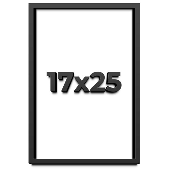 17x25 Shadow Box Frame Black | 1 inches Deep Real Wood Contemporary Shadowbox Display Frame | UV