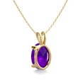 thumbnail image 2 of SuperJeweler 3/4 Carat Oval Shape Amethyst Necklace In 14K Yellow Gold Over Sterling Silver, 18 Inches For Women, 2 of 5