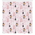 thumbnail image 3 of Ambesonne Pink Shower Curtain, Drawing Pattern Wedding, 69"Wx70"L, Pink White Black, 3 of 3