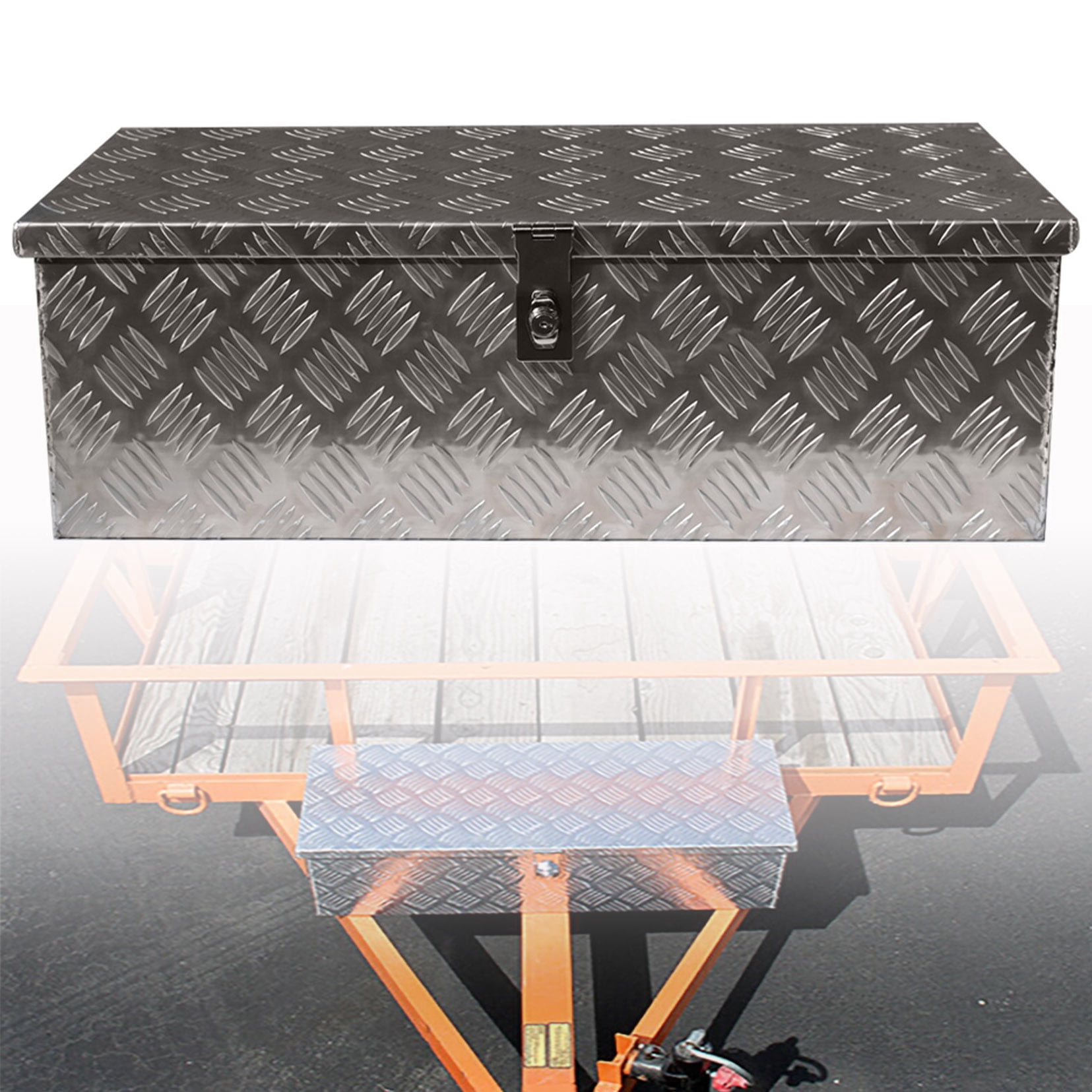 munirater 30 inch Aluminum Tool Box with Lock 1.5mm Thickness Replacement for Trailer Flatbed RV Storage