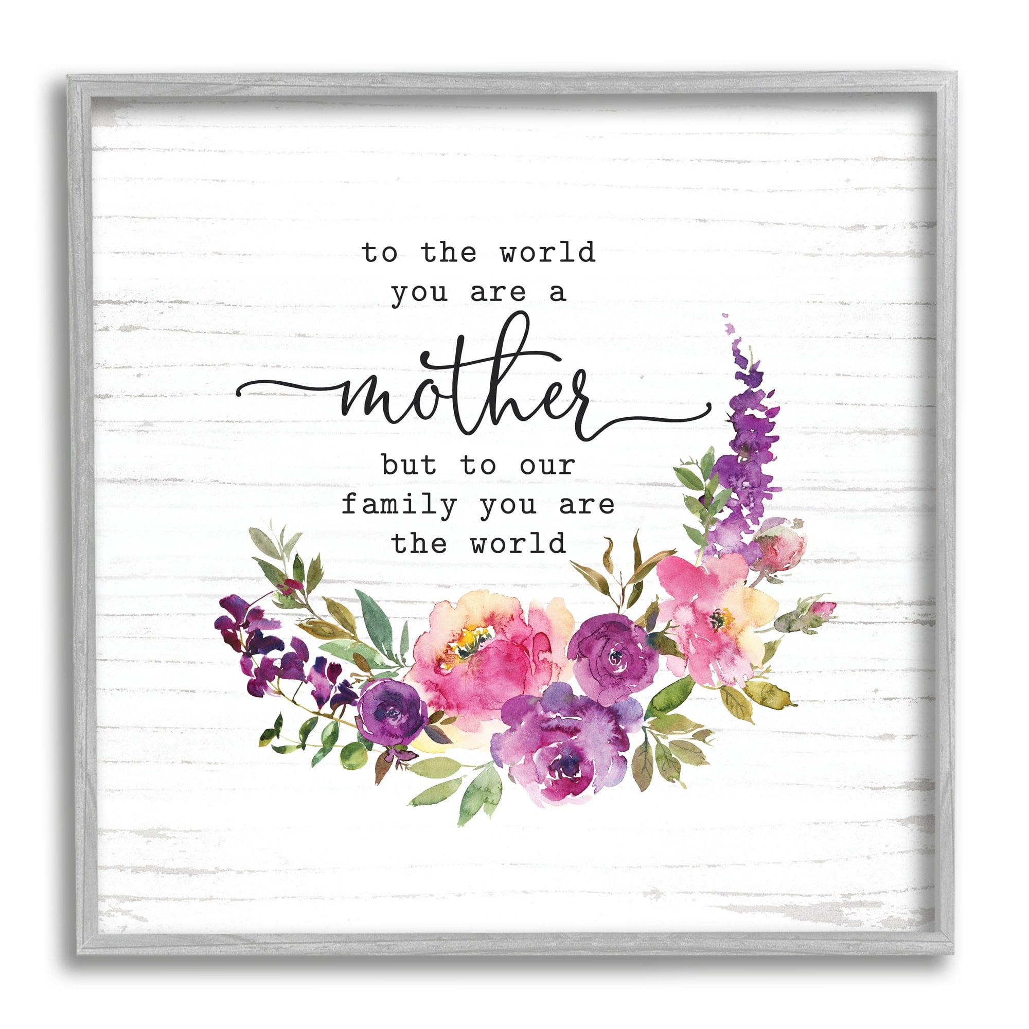 Sentimental Mother's Day Flower Quote Watercolor Detail Botanical & Floral Graphic Art Framed Art Print Wall Art