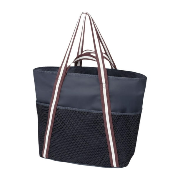 Bolso de playa multiusos para mujer, ideal para festivales de música, conciertos y deportes. Negro