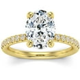 thumbnail image 4 of Pompeii 3 1/2Ct Oval Diamond Engagement Ring Lab Grown in 14k Gold Hidden Halo (G/H,VS1), 4 of 7