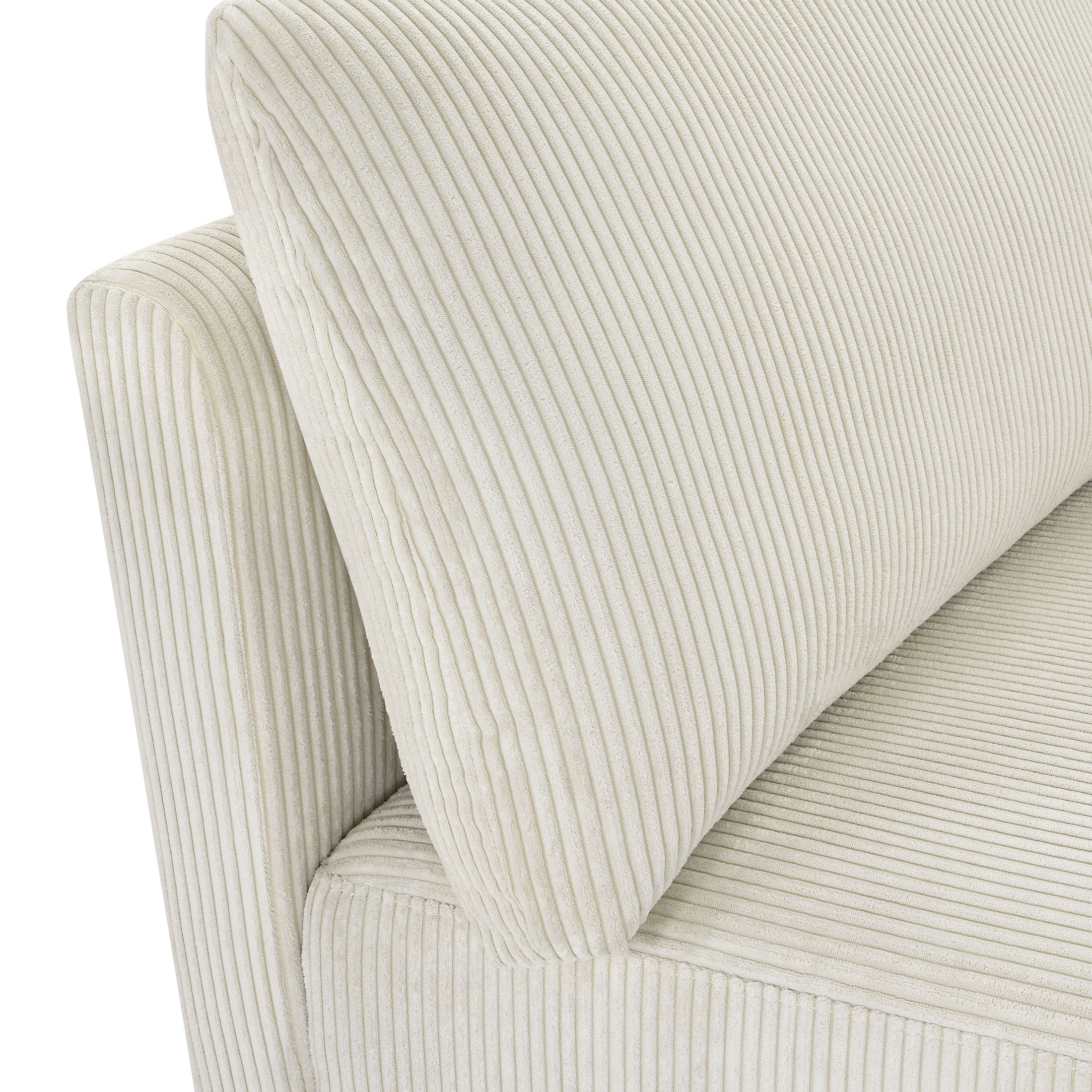 Beautiful Drew Modular Sectional Sofa with Ottoman by Drew Barrymore, Vanilla Cord