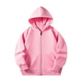 thumbnail image 6 of Ccpelsie Boys Girls Hoodie Kids Jacket Youth Zip Up Sport Hooded Sweatshirt Teen Winter Warm Coat for Toddler(Pink,5-6 Years), 6 of 7