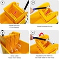 thumbnail image 4 of HJTER Mop and Bucket Set with Wringer On Wheels, 21 Quart Capacity Portable Wringer Trolley on Wheels, Side Press Floor Cleaning Wavebrake w/Handle, Mop Bucket for Home, Commercial, Restaurants, 4 of 8