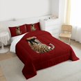 thumbnail image 3 of Homewish Female Men Women Safari Cheetah Full Size Comforter Sets 3-Piece,Brown Red Bedding Comforter Set,Jungle Wildlife Leopard Lightweight Bedding Sets,Luxury Bedroom Decor,Reversible, 3 of 8