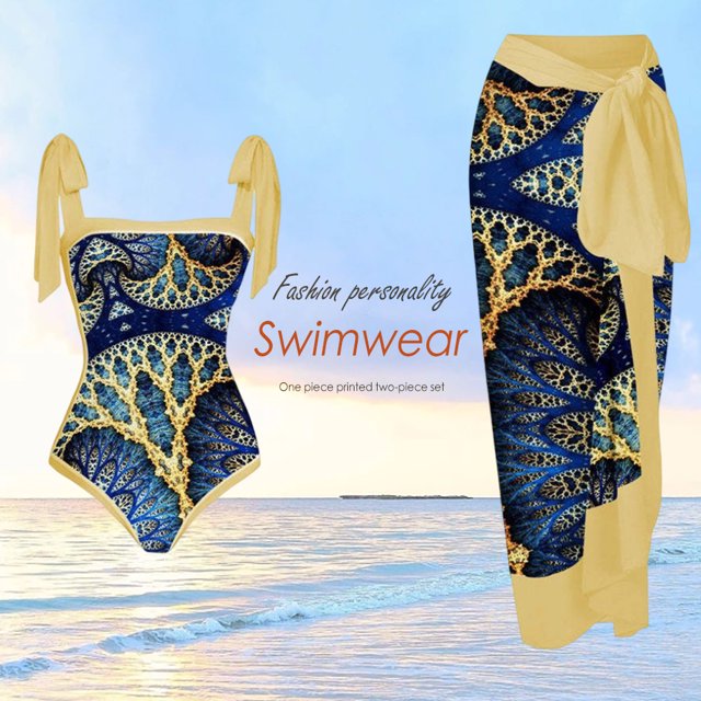 Traje De Baño Damas 2 piezas de traje de baño de playa para mujer con cordones y vestido para deportes acuáticos (M amarillo) Likrtyny Para Estrenar