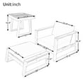 thumbnail image 3 of Outdoor Lounge Chair Set with Table And Ottoman, 3 Piece Outdoor Acacia Wood Lounge Set With Cushions, Patio Conversation Set For Porch Balcony Patio Backyard, 3 of 8