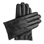 Men's Vegan Leather Gloves - Black