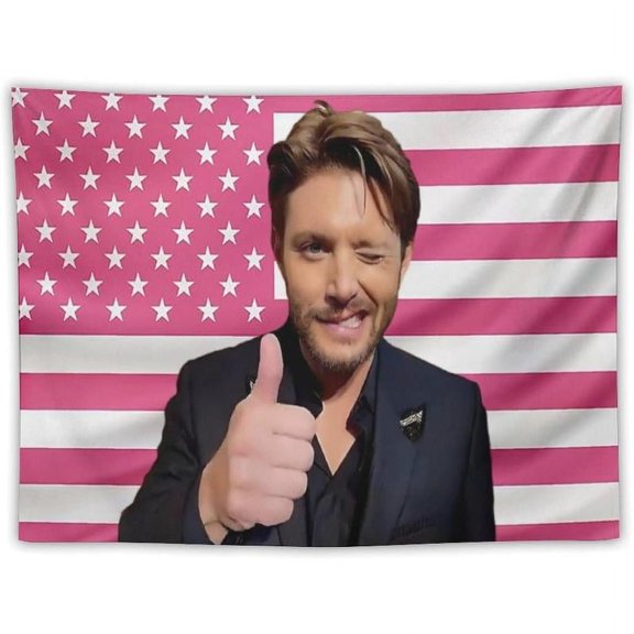 Pink Tapestry cool American Jensen Star Tapestry Flag Suitable Ackles for Patio Yard College Dormitory Cave Bedroom Living Room Office Party Soft and Durable Fabric Decoration Fans Gift style