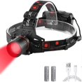 thumbnail image 1 of Red Headlamp, Red Led Hunting Headlamp, Rechargeable Headlamp With Red Zoom Filter, Used Compatible With Hunting, Astronomy, Stargazing, Nat..., 1 of 5