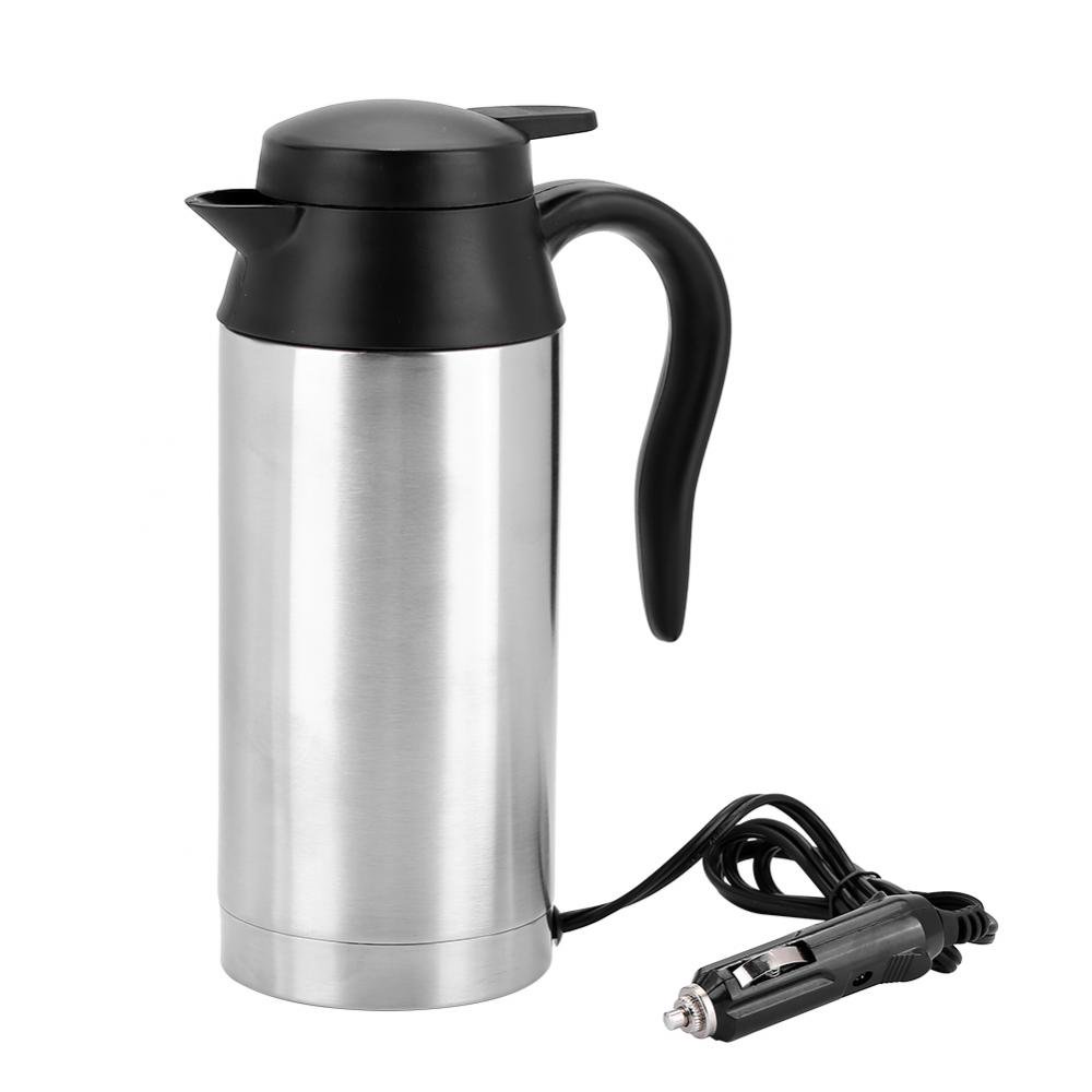 WALFRONT Portable 750ml 24V Travel Car Truck Kettle Water Heater Bottle for Tea Coffee Drinking