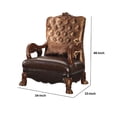 thumbnail image 5 of Benjara Jane 34 Inch Wide Rich Velvet Carved Accent Chair, Dark Brown-Color:Golden Brown, 5 of 6