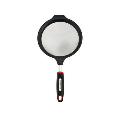 Farberware 7-inch Diameter Soft Grips Mesh Strainer in Black
