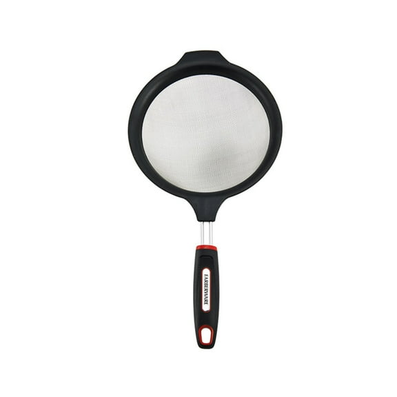 Farberware 7-inch Diameter Soft Grips Mesh Strainer in Black
