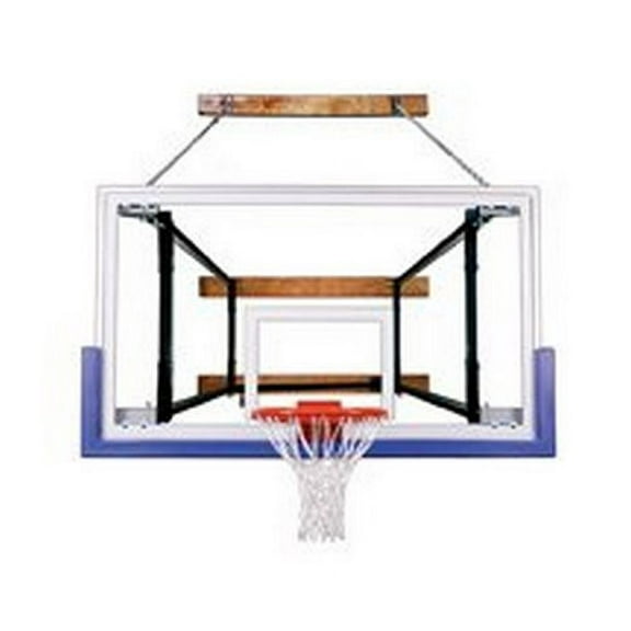 First Team FoldaMount82 Triumph Steel-Glass Side Folding Wall Mounted Basketball System44; Black