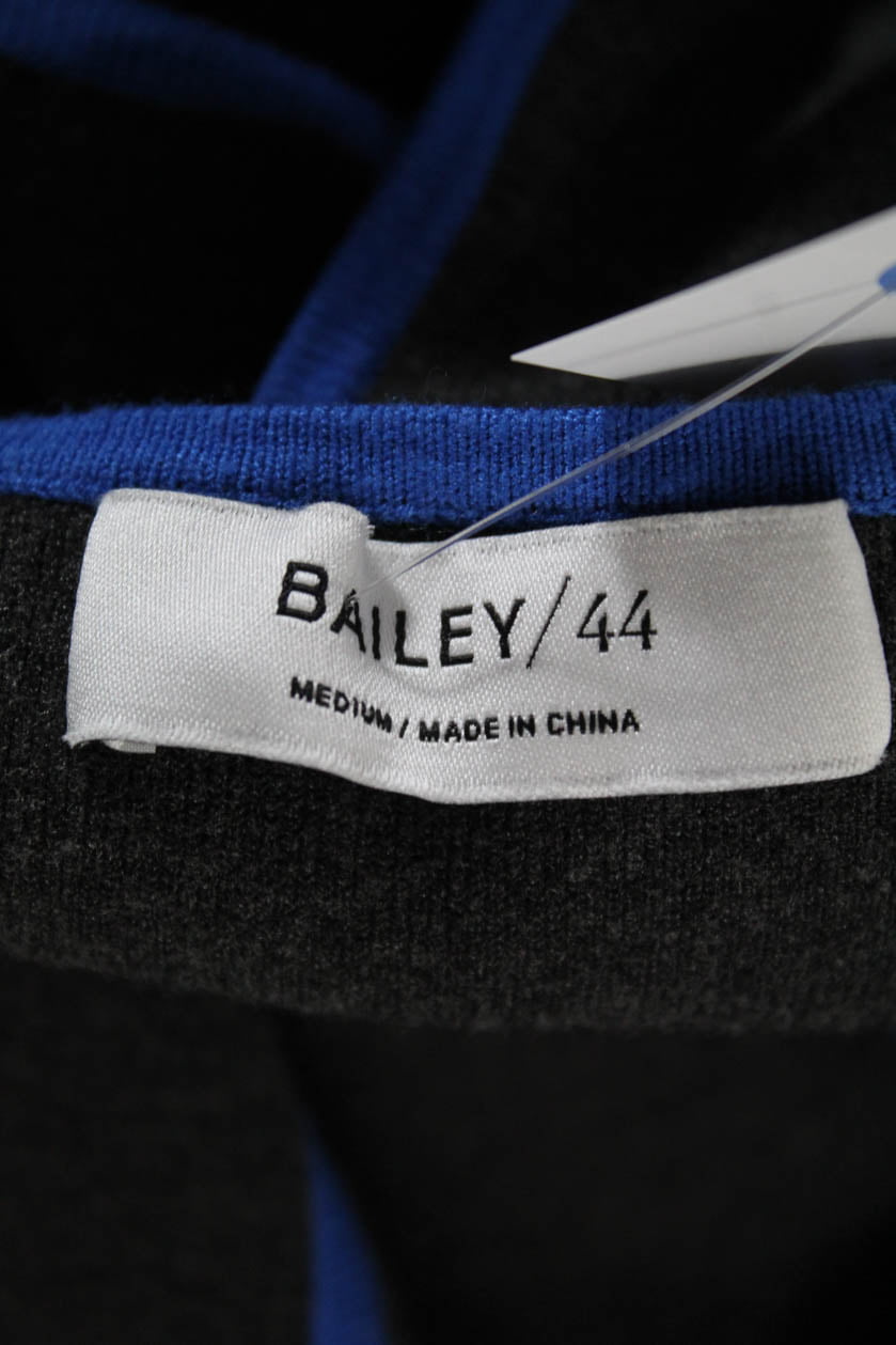 Bailey 44 Womens Contrast Seam Keyhole Strap Body Con Dress Gray Blue Size M 