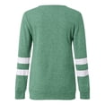 thumbnail image 4 of Long Sleeve Tops for Women Fashion Casual Womens O Neck Long Sleeve Striped Spliced Tops Loose Sweatshirt Womens Tops Green M, 4 of 9