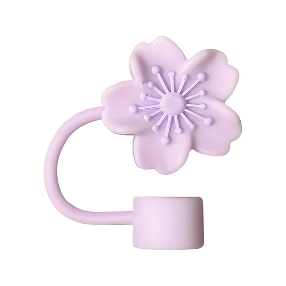 BPPEG Straw Cover Cap for Stanley 30oz 40oz Tumbler, Food Grade Silicone Cup Topper with Cherry Blossom Design, Dust Proof Drink Protector for Office Travel Outdoor
