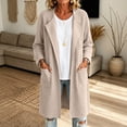 thumbnail image 4 of Bixock Women's Casual Coats Windproof Lapel Collar Long Sleeve Solid Color with Pockets Warm Fall Winter Outerwear Commute Outdoor Daily Wear, 4 of 5