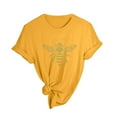 thumbnail image 5 of Alun Happy Bees' Day Womens T Shirts Women Loose Comfortable Summer Classic Crewneck Short Sleeve Tees Soft Lightweight Cute Honeybee Graphic Festival Celebration Tops 1-Yellow S, 5 of 5