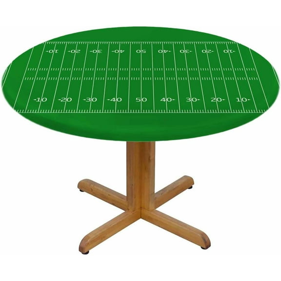 Grass Textured Round Tablecloth American Football Field Waterproof Oil-Proof Table Cover Table Cloth For Indoor Dining, Outdoor Picnic Parties, Camping ,Fits For Table 40-44" Inches