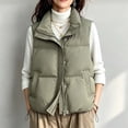 thumbnail image 2 of uublik Puffer Vest Womens Green Lightweight Quilted Sleeveless Stand Collar Zip Up Winter Jackets, 2 of 7