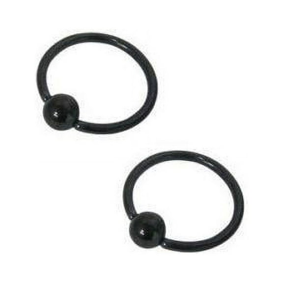 Black Captive Bead Ring Body Jewelry 16g 3/8 10mm Surgical Steel