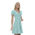 thumbnail image 1 of Women’s A Line Waves Summer Dress, Retro Triangle Arrangement, Cross Wrap V Neck, 6 Sizes, by Ambesonne, 1 of 2