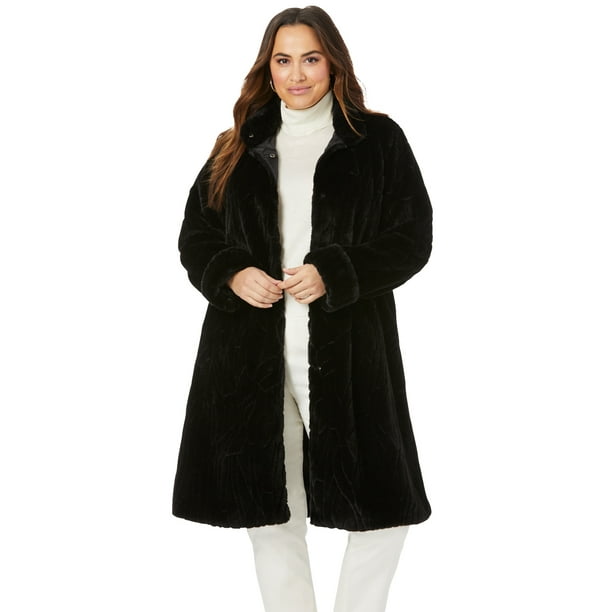 Indføre Temmelig erektion Jessica London Women's Plus Size Faux Fur Swing Coat Coat - Walmart.com