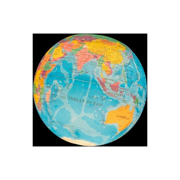 Blue And Brown Globe Illustration 24"x16" Photographic Print Poster