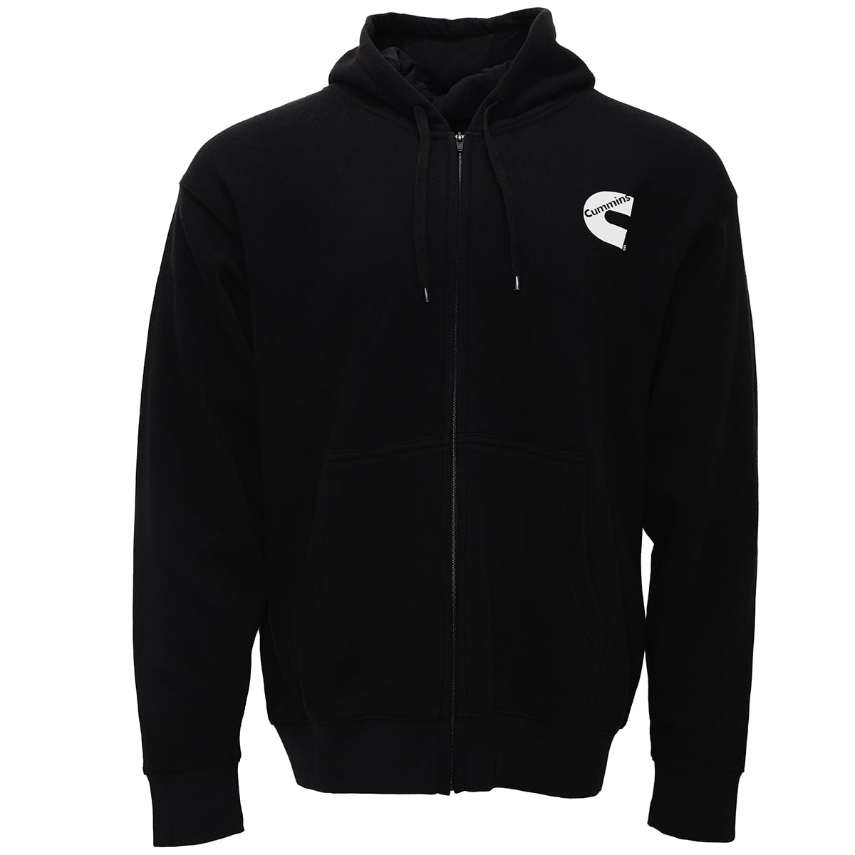 Cummins Unisex Fleece Full Zip Hoodie 100 Percent Cotton Sweatshirt Black Large Cmn5009