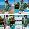 thumbnail image 4 of Xixirimido Green Marble Hawaii Couple Matching Outfit Men's Hawaiian Shirt and Women's Summer Sleeveless Dress Soft Midi Beach Dresses Matchable Couple Outfits, 4XL, 4 of 7