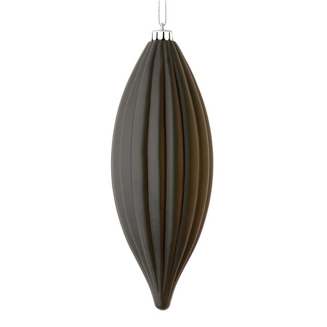 Vickerman M183217M 8 in. Black Matte Line Finial Ornament 4 per Bag