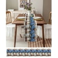 thumbnail image 3 of ERUNPONLY Blue Floral Table Runner - 90 Inch Long Bottle Floral Farm Fruit Spring Summer Cotton and Linen Blended Dress Scarves Farmhouse Table Runner for Kitchen Dining, Coffee Table, 13" x 90", 3 of 8