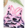 thumbnail image 5 of Zaldita Girl Swimsuit Two Piece Tankini Bathing Suit Summer Beach Rashguard Swimwear Crop Top Shorts Camouflage Pink 10, 5 of 7