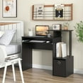 thumbnail image 2 of Costway Home Office Computer Desk Space-saving Study Writing Desk with Keyboard Tray Black, 2 of 9