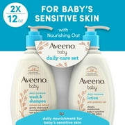 Aveeno Baby Daily Care Unisex Infant Gift Set, Baby Wash & Shampoo & Lotion, 2 Items