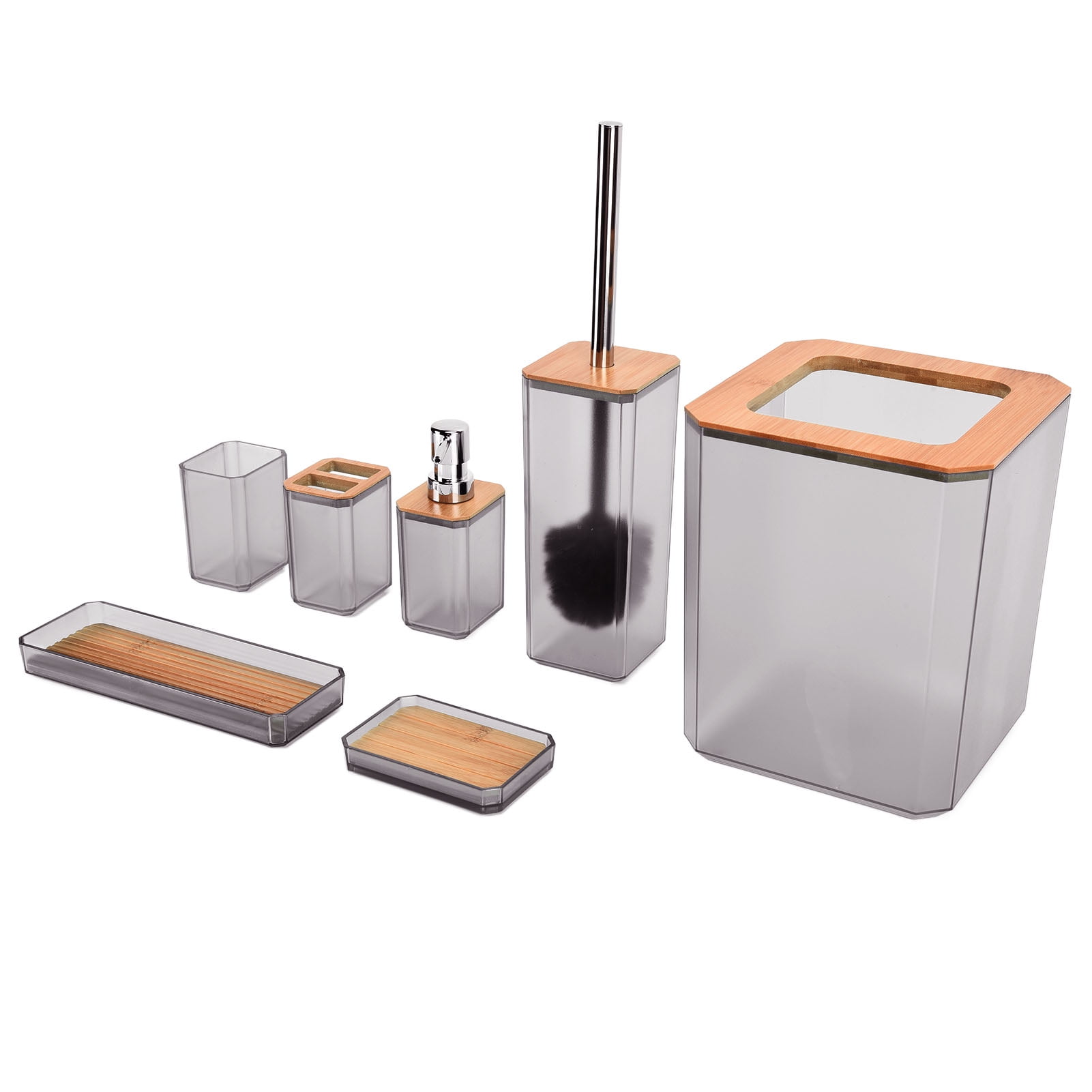 Bathroom Accessories Kit, Toilet Set 7Pcs/Set Drop Resistance Easy To