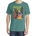 thumbnail image 2 of Wild Bobby,Boston Terrier Cute Retro Dean Russo Dog Lover Garment-Dyed Washed Look Short Sleeve Tees, Emerald, Small, 2 of 3