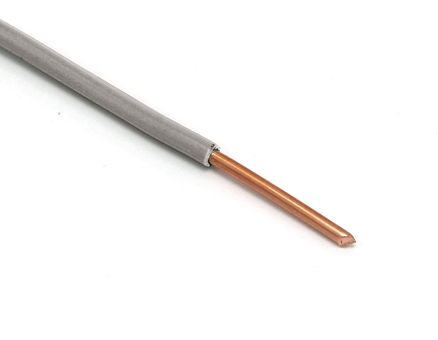 100 Feet (30 Meter) - Insulated Solid Copper THHN / THWN Wire - 12 AWG, Wire is Made in the USA, Residential, Commerical, Industrial, Grounding, Electrical rated for 600 Volts - In Grey