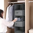 thumbnail image 6 of Keylever 6-Shelf Hanging Closet Organizer and Storage, Hanging Shelves with 3 Removable Drawers for Dorm Room, Wardrobe, Gray, 6 of 10