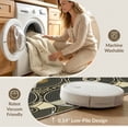 thumbnail image 5 of ODIKA 9'x12' Washable Area Rug Non-Shedding, Easy Care Music Disc Note Inspired Featuring Record Player Motifs Round for Master Suite, California King, Under Bed, 5 of 7