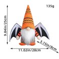 thumbnail image 3 of Halloween Bat Gnomes Plush Decor,Halloween Bat Wing Gnome Decorations, Handmade Knit Bat Swedish Tomte Gnome Nisse Scandinavian Ornaments Gnomes Figurine Tabletop Decor, 3 of 6