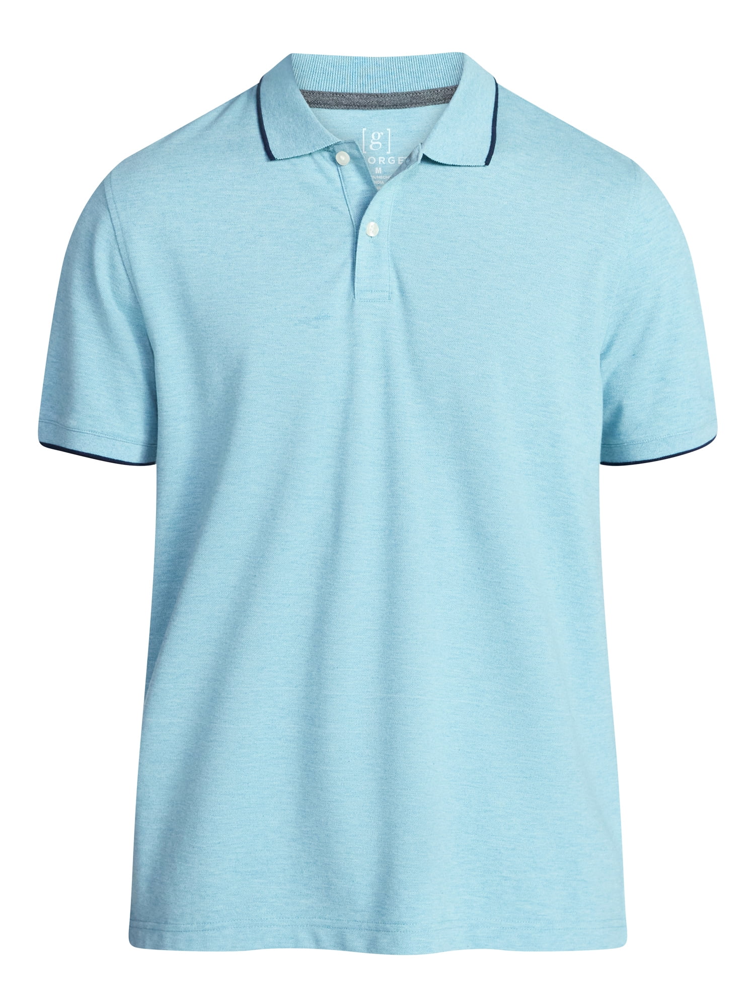 George Men's and Men's Big & Tall Tipped Pique Polo Shirt with Short Sleeves, Sizes XS-5XL, LT-3XLT