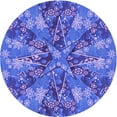 thumbnail image 1 of Ahgly Company Machine Washable Indoor Round Transitional Sky Blue Area Rugs, 3' Round, 1 of 7
