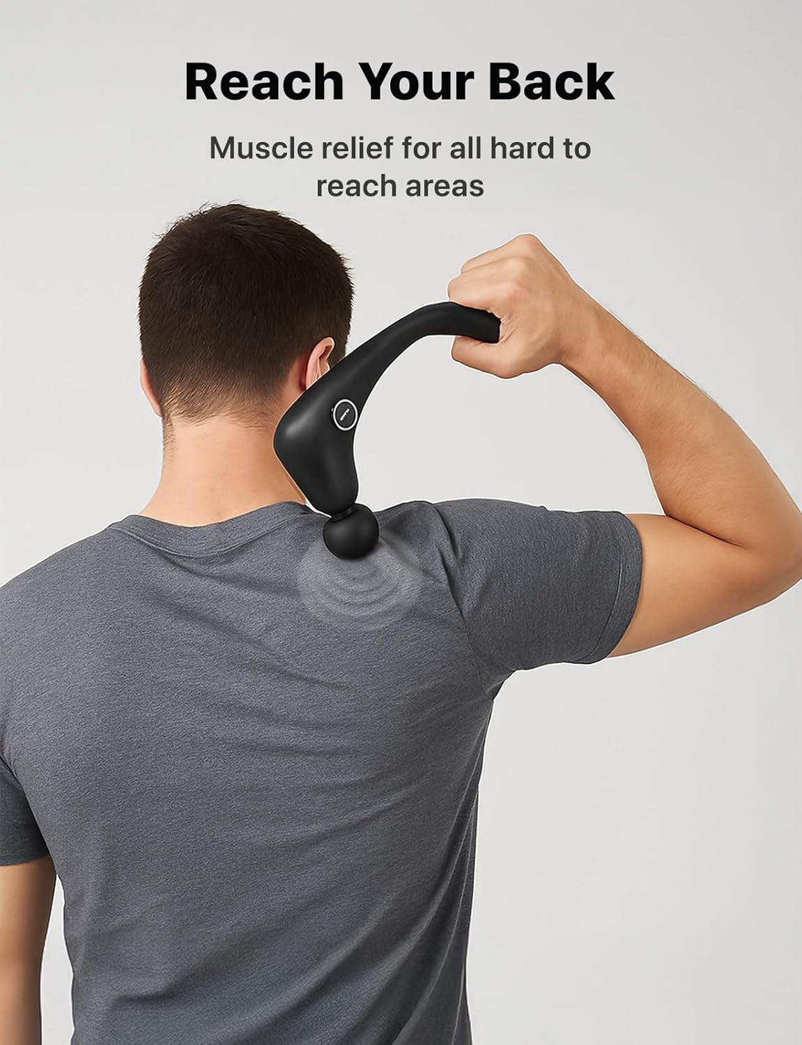 Parquet Massage Gun with Upgraded Extension Handle, 10MM Massage Gun Deep Tissue, Back Massager, Muscles/Neck/Shoulders/Legs Massager Portable for Pain Relief, with 4 Massage Heads